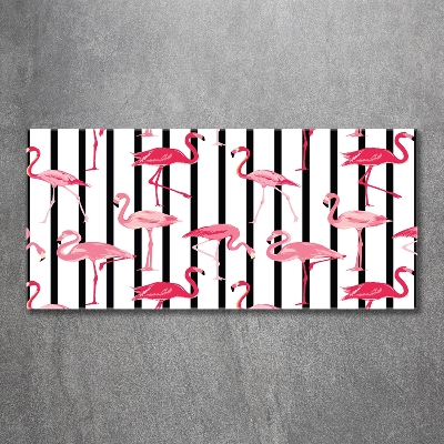 Foto-obraz szkło hartowane Flamingi paski