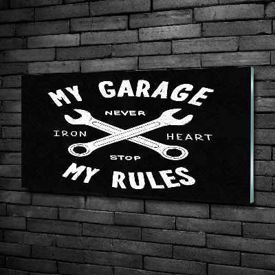 Foto schilderij op glas Mijn garage