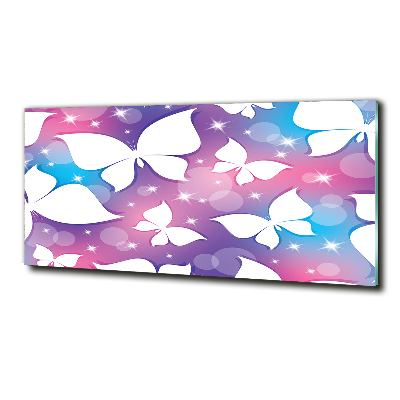 Schilderij glas Vlinders