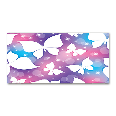 Schilderij glas Vlinders