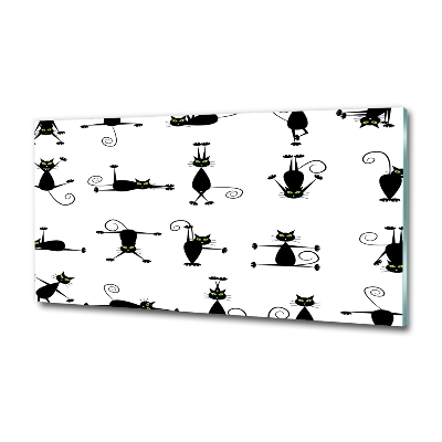 Fotoobraz na ścianę szklany Koty ilustracja