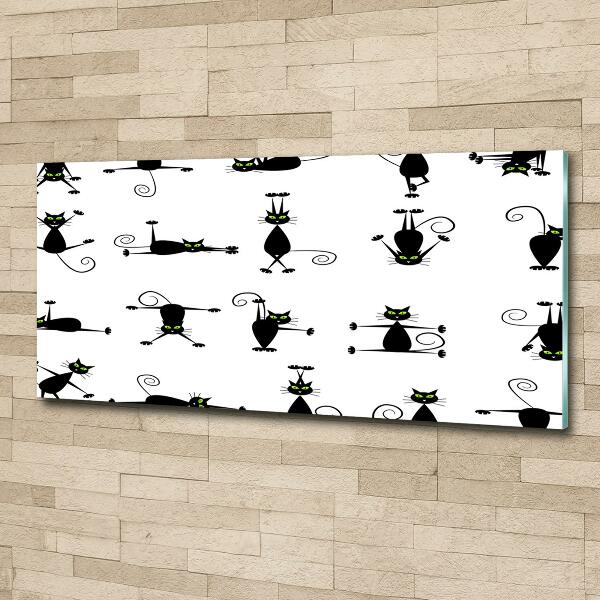 Glazen schilderij Illustratie van katten