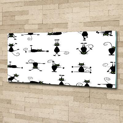 Fotoobraz na ścianę szklany Koty ilustracja