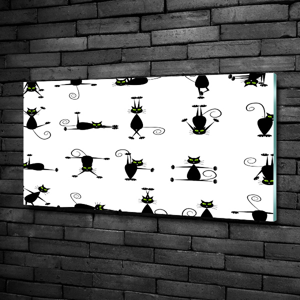 Fotoobraz na ścianę szklany Koty ilustracja