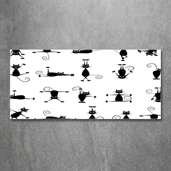 Fotoobraz na ścianę szklany Koty ilustracja