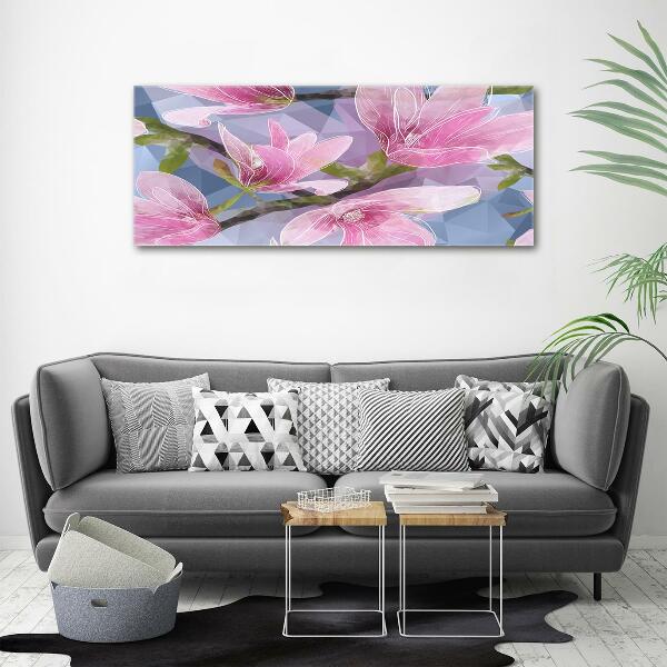 Foto schilderij op glas Roze magnolia