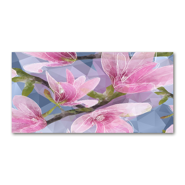 Foto schilderij op glas Roze magnolia