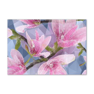 Foto schilderij op glas Roze magnolia