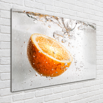 Foto schilderij op glas Sinaasappels onder water