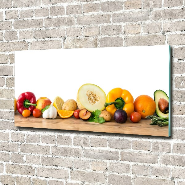 Schilderij glas Fruit en groenten