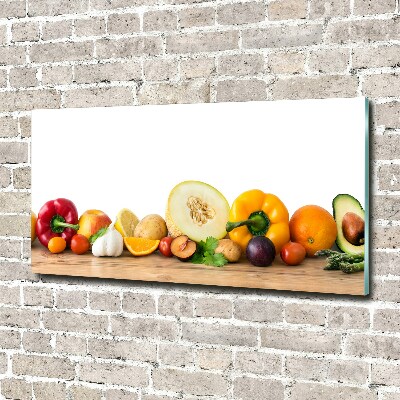 Schilderij glas Fruit en groenten