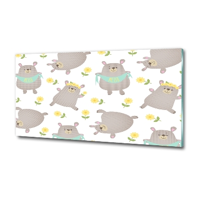 Foto-obraz szklany Misie ilustracja