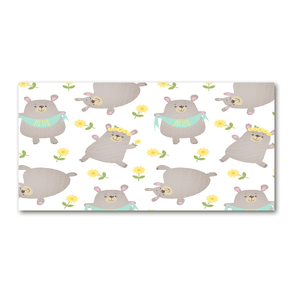 Foto-obraz szklany Misie ilustracja