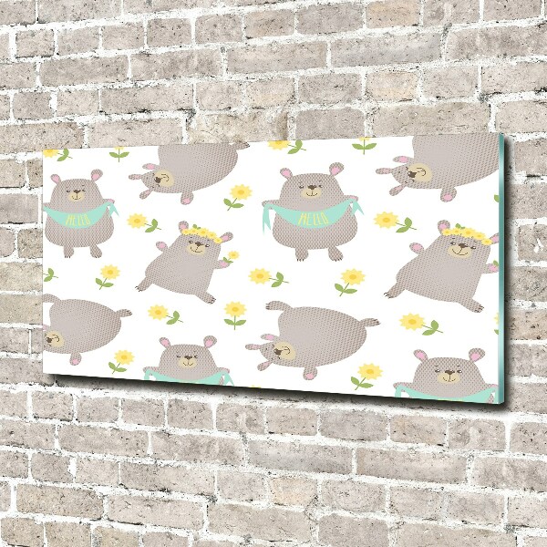 Foto-obraz szklany Misie ilustracja