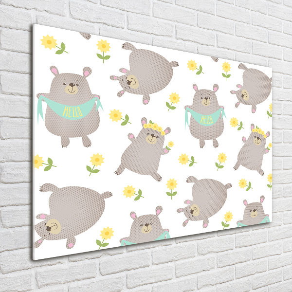 Foto-obraz szklany Misie ilustracja