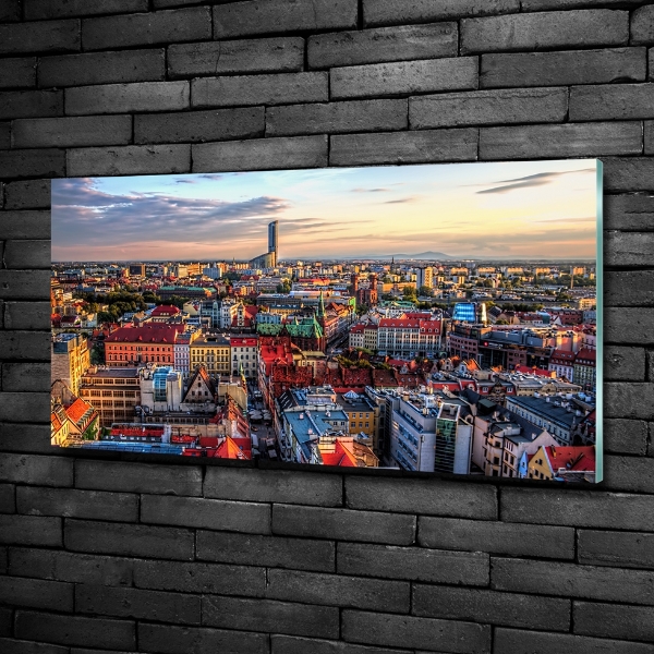 Foto schilderij op glas Panorama van Wrocław
