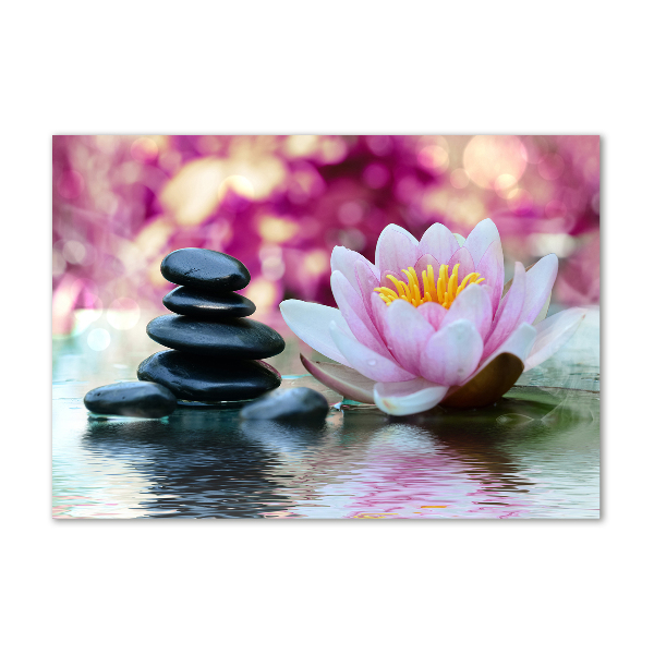 Schilderij glas Waterlelie