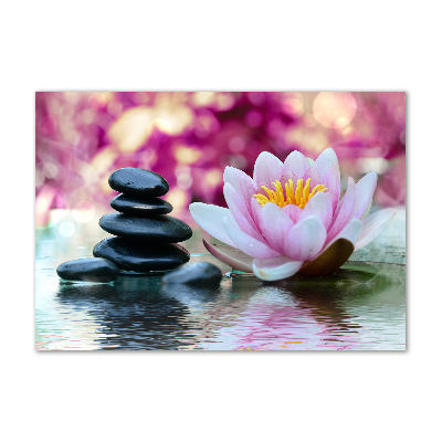 Schilderij glas Waterlelie