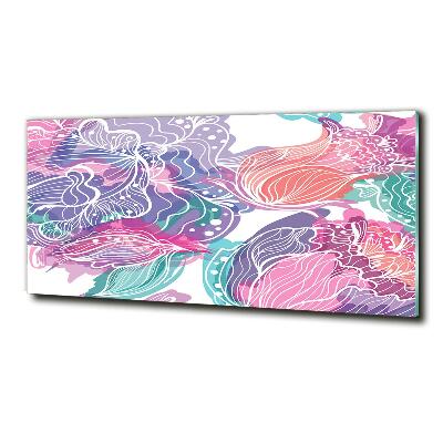 Schilderij glas Magische bloemen