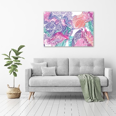 Schilderij glas Magische bloemen