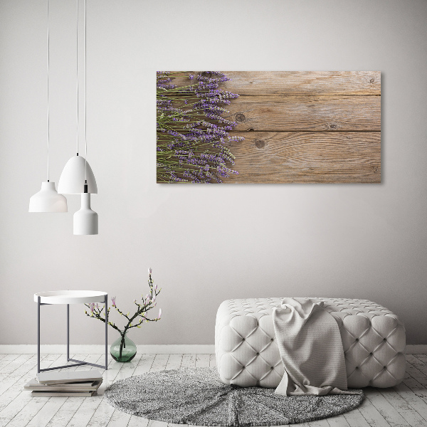 Glazen schilderij Lavendel op hout