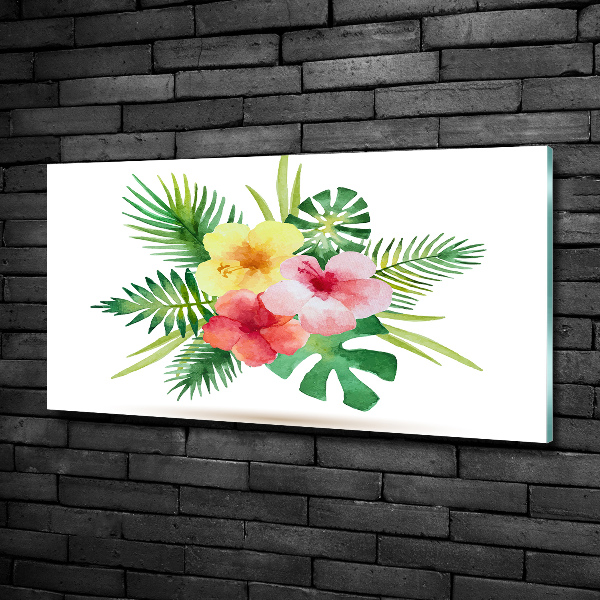 Foto schilderij op glas Hawaiiaanse bloemen