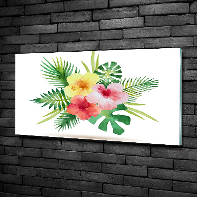 Foto schilderij op glas Hawaiiaanse bloemen