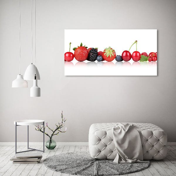 Glazen schilderij Fruit op een rij