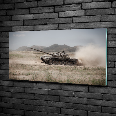 Schilderij op glas Tank in de woestijn