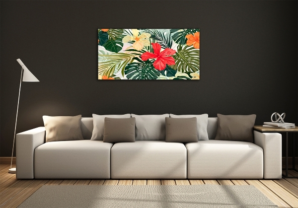 Foto schilderij op glas Hawaiiaanse bloemen