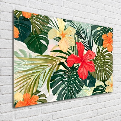 Foto schilderij op glas Hawaiiaanse bloemen