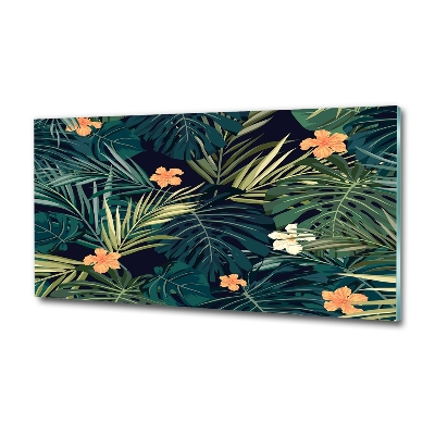 Schilderij op glas Tropische bladeren