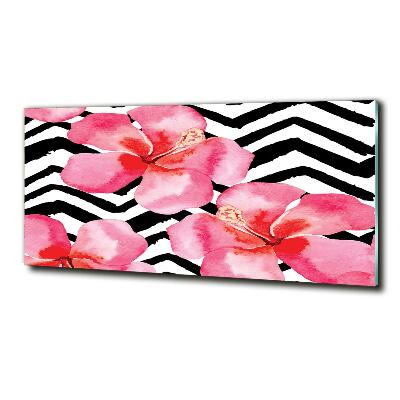Glazen schilderij Hawaiiaanse bloemen