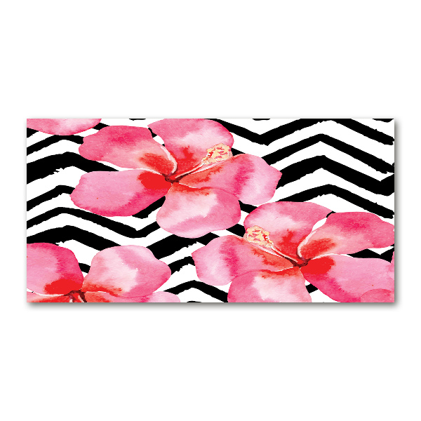 Glazen schilderij Hawaiiaanse bloemen