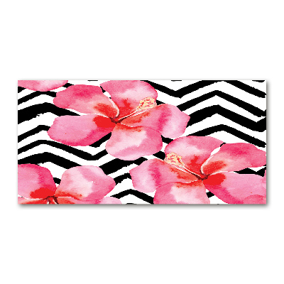 Glazen schilderij Hawaiiaanse bloemen