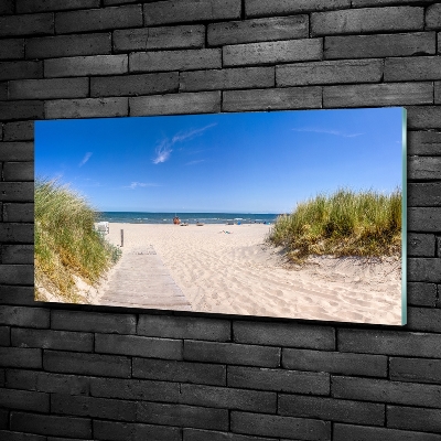 Glazen schilderij duinen aan zee