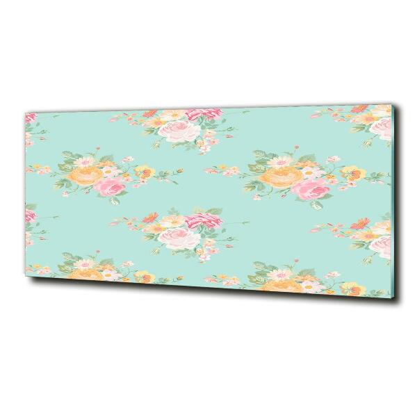 Foto schilderij op glas Bloemenpatroon