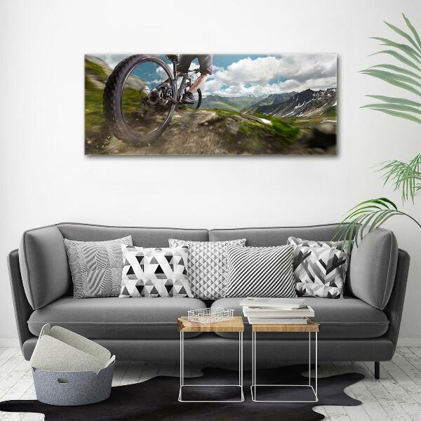 Schilderij glas Mountainbiken