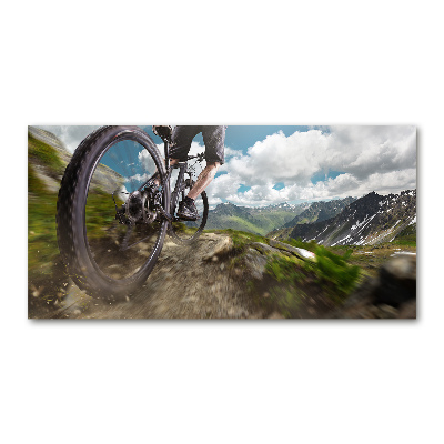 Schilderij glas Mountainbiken