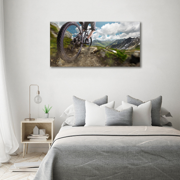 Schilderij glas Mountainbiken