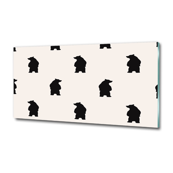 Schilderij glas Beren