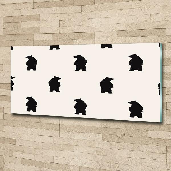 Schilderij glas Beren