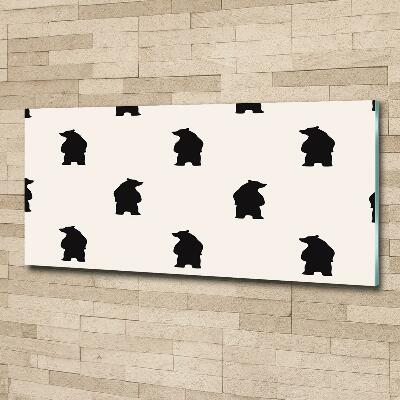Schilderij glas Beren
