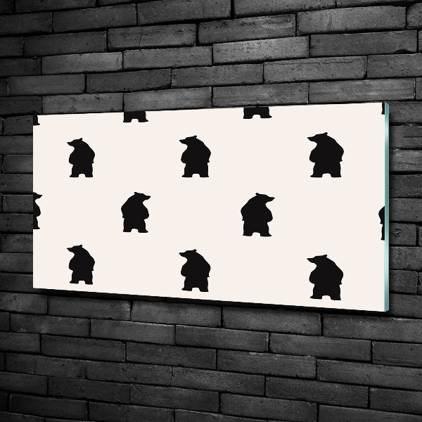 Schilderij glas Beren