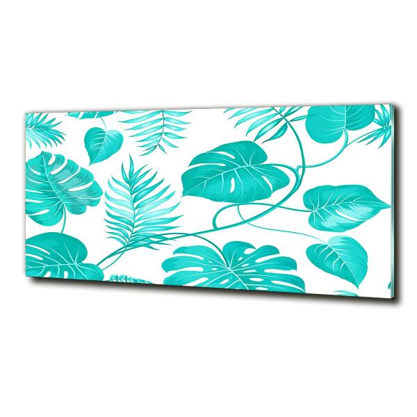Schilderij op glas Tropische bladeren