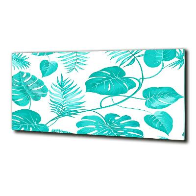 Schilderij op glas Tropische bladeren