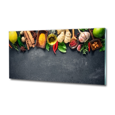 Foto schilderij op glas Kruiden en specerijen