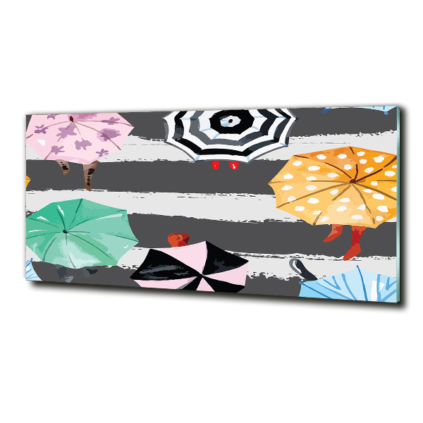 Glazen schilderij Kleurrijke paraplu's