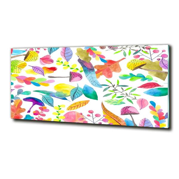 Foto schilderij op glas Bloemenpatroon