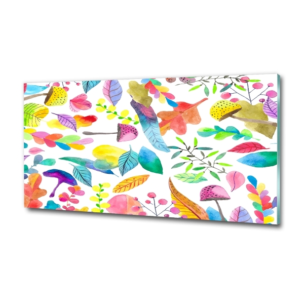 Foto schilderij op glas Bloemenpatroon